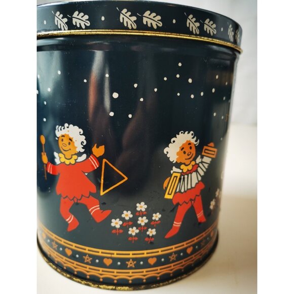 Biscuit Tin Norwegian Christmas Angels - Dancing Singing Angels Sweden Norway - Picture 7 of 8